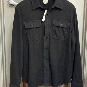 J. Crew Dark Gray Men's long sleeve shirt, but more like a shirt jacket.